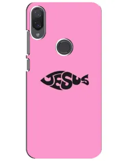 Чехол для Xiaomi Mi Play с картинкой «Розовый символ  Jesus»