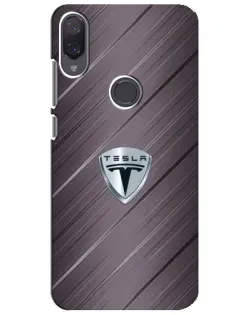 Чехол для Xiaomi Mi Play с картинкой «Металлическая текстура Tesla»