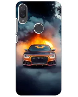 Чехол для Xiaomi Mi Play с картинкой «Audi в огненном дыму»