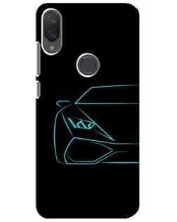 Чехол для Xiaomi Mi Play с картинкой «Голубой силуэт Lamborghini»