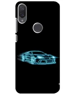Чехол для Xiaomi Mi Play с картинкой «Неоновый контур Lamborghini»