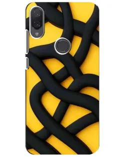 Чехол для Xiaomi Mi Play с картинкой «Черное желтое переплетение»