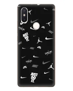 Чехол для Xiaomi Mi 8 SE с картинкой «Nike Black Pattern»