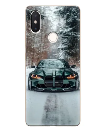 Чехол для Xiaomi Mi 8 SE с картинкой «BMW в зимнем лесу»