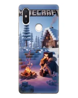 Чохол для Xiaomi Mi 8 SE з картинкою «Зимовий Minecraft»