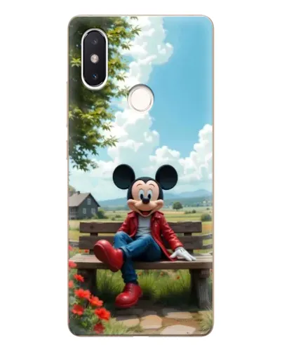 Чехол для Xiaomi Mi 8 SE с картинкой «Микки на скамейке»