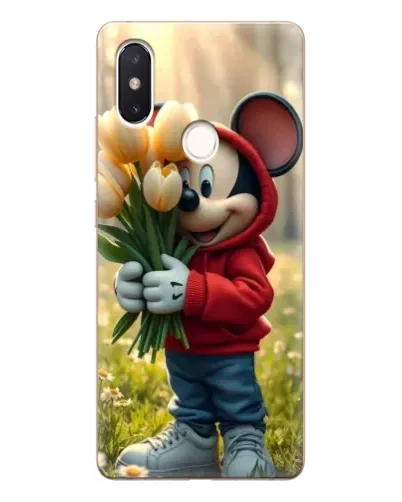 Чехол для Xiaomi Mi 8 SE с картинкой «Микки с тюльпанами»