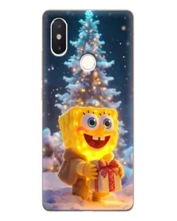 Чехол для Xiaomi Mi 8 SE с картинкой «Рождественский Спанч Боб»