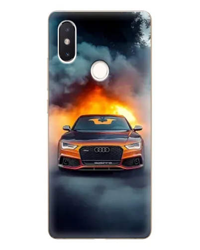 Чехол для Xiaomi Mi 8 SE с картинкой «Audi в огненном дыму»