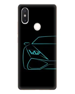 Чехол для Xiaomi Mi 8 SE с картинкой «Голубой силуэт Lamborghini»