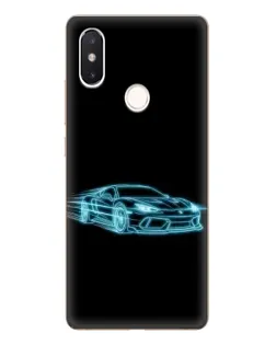 Чехол для Xiaomi Mi 8 SE с картинкой «Неоновый контур Lamborghini»