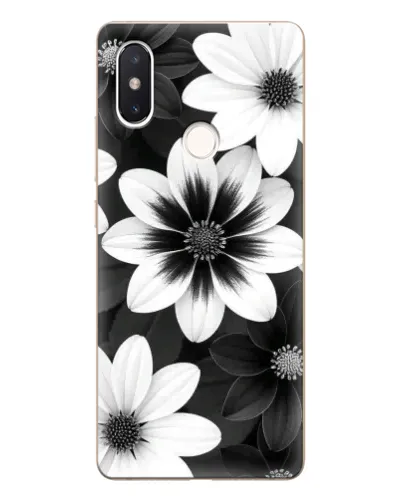 Чехол для Xiaomi Mi 8 SE с картинкой «Монохромные астры»