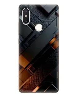 Чехол для Xiaomi Mi 8 SE с картинкой «Черные геометрические блоки»