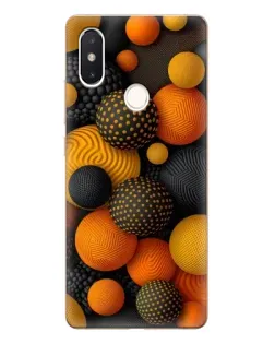 Чехол для Xiaomi Mi 8 SE с картинкой «Объемные оранжевые сферы»