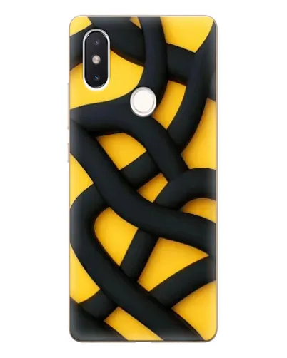 Чехол для Xiaomi Mi 8 SE с картинкой «Черное желтое переплетение» Чехол для Xiaomi Mi 8 SE с картинкой «Черное желтое переплетение»