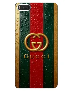Чехол для Xiaomi Mi8 с картинкой «Gucci — фирменная полоса и золото» Чехол для Xiaomi Mi8 с картинкой «Gucci — фирменная полоса и золото»