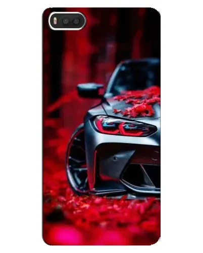Чехол для Xiaomi Mi8 с картинкой «Спортивная BMW и цветы»