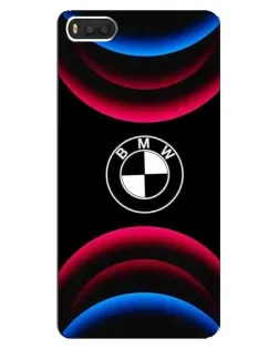 Чехол для Xiaomi Mi8 с картинкой «Логотип BMW и неоновые дуги»