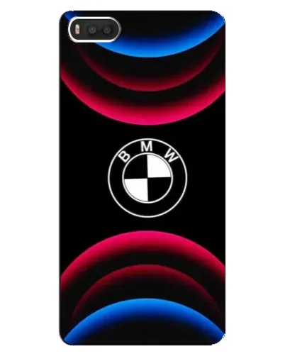 Чехол для Xiaomi Mi8 с картинкой «Логотип BMW и неоновые дуги»