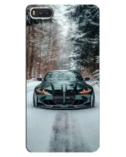 Чехол для Xiaomi Mi8 с картинкой «BMW в зимнем лесу»