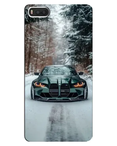 Чехол для Xiaomi Mi8 с картинкой «BMW в зимнем лесу»