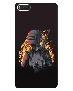 Чехол для Xiaomi Mi8 с картинкой «PUBG — огненный силуэт»