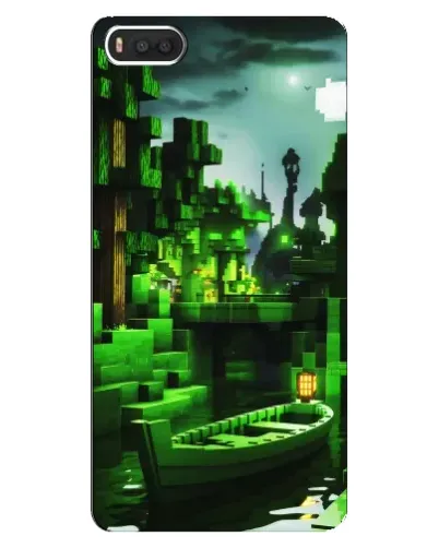 Чехол для Xiaomi Mi8 с картинкой «Minecraft лесной пейзаж»