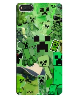 Чехол для Xiaomi Mi8 с картинкой «Криперы Minecraft»