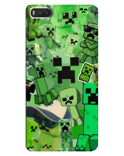 Чехол для Xiaomi Mi8 с картинкой «Криперы Minecraft»