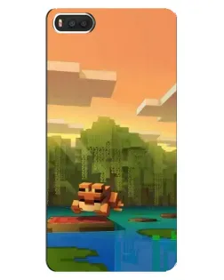 Чехол для Xiaomi Mi8 с картинкой «Майнкрафт закат солнца»