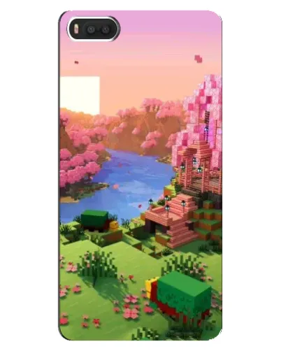 Чехол для Xiaomi Mi8 с картинкой «Розовое дерево Minecraft»
