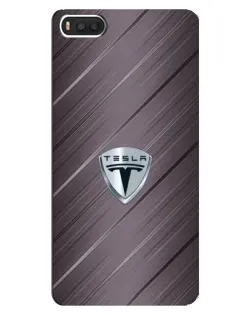 Чехол для Xiaomi Mi8 с картинкой «Металлическая текстура Tesla»