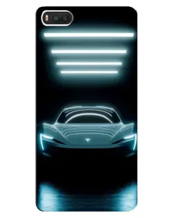 Чехол для Xiaomi Mi8 с картинкой «Tesla в неоне»