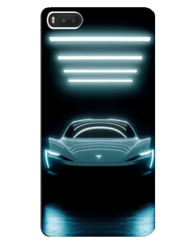 Чехол для Xiaomi Mi8 с картинкой «Tesla в неоне»