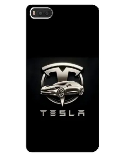 Чехол для Xiaomi Mi8 с картинкой «Tesla — серебристое авто»