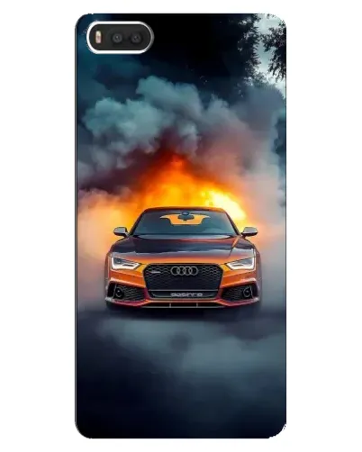 Чехол для Xiaomi Mi8 с картинкой «Audi в огненном дыму»