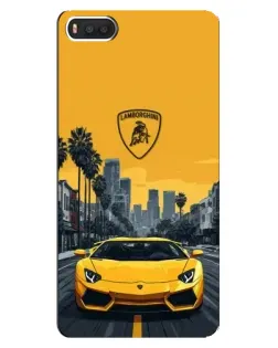 Чехол для Xiaomi Mi8 с картинкой «Желтый Lamborghini город»