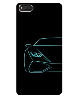 Чехол для Xiaomi Mi8 с картинкой «Голубой силуэт Lamborghini»