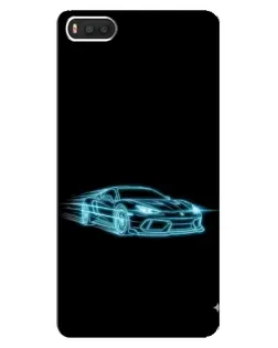 Чехол для Xiaomi Mi8 с картинкой «Неоновый контур Lamborghini»