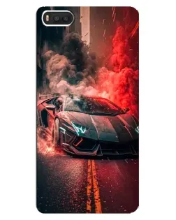 Чехол для Xiaomi Mi8 с картинкой «Lamborghini красный дым»