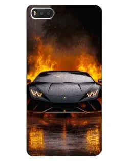 Чехол для Xiaomi Mi8 с картинкой «Lamborghini в огне»