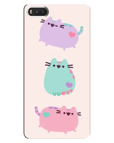 Чехол для Xiaomi Mi8 с картинкой «Pusheen трио»