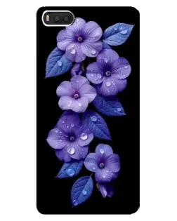 Чехол для Xiaomi Mi8 с картинкой «Фиолетовые цветы с росою»
