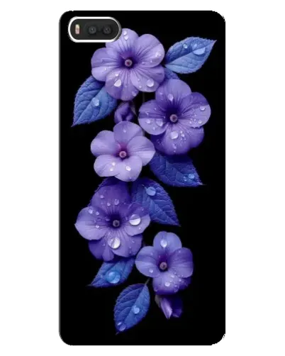 Чехол для Xiaomi Mi8 с картинкой «Фиолетовые цветы с росою»