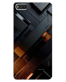 Чохол для Xiaomi Mi8 з картинкою «Чорні геометричні блоки»