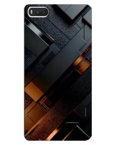 Чохол для Xiaomi Mi8 з картинкою «Чорні геометричні блоки»