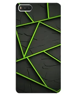 Чохол для Xiaomi Mi8 з картинкою «Зелені геометричні лінії»