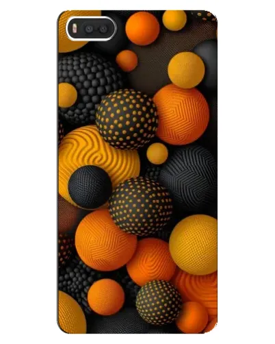 Чохол для Xiaomi Mi8 з картинкою «Об'ємні помаранчеві сфери»