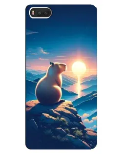 Чехол для Xiaomi Mi8 с картинкой «Закат солнца с капибарой»