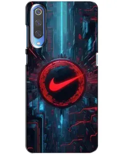 Чехол для Xiaomi Mi 9 с картинкой «Техногенный стиль Nike»